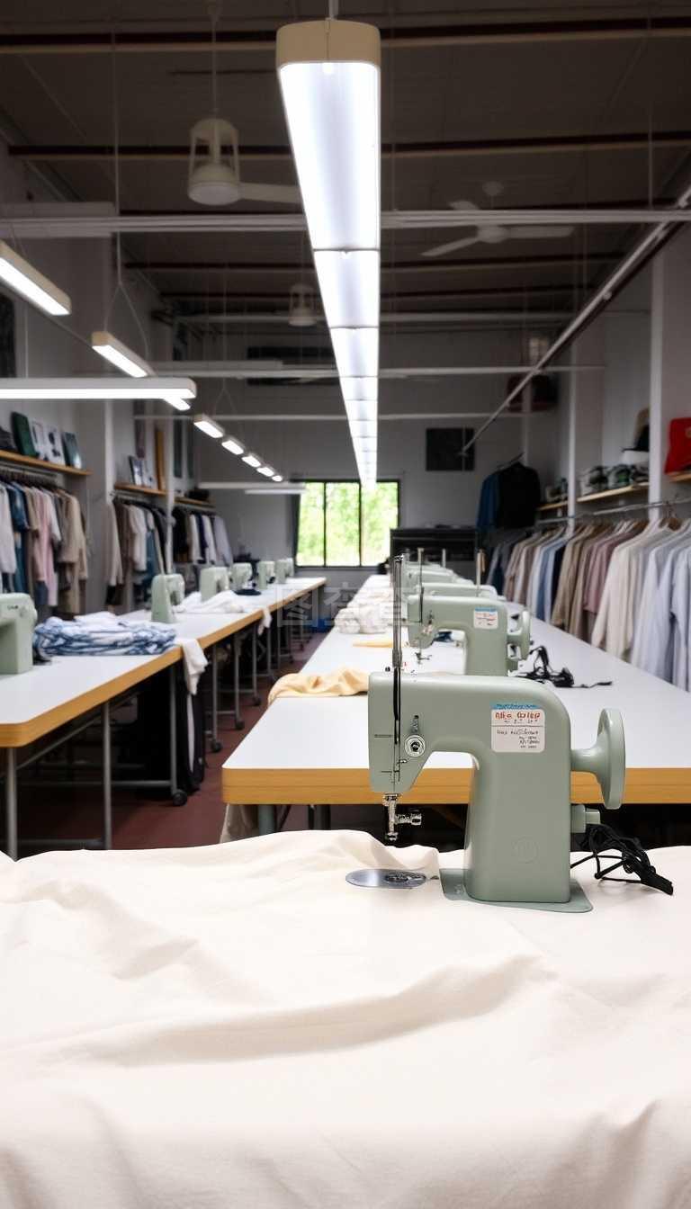 车间、服装生产、缝纫机
